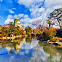 JP Osaka Castle pond during the day.