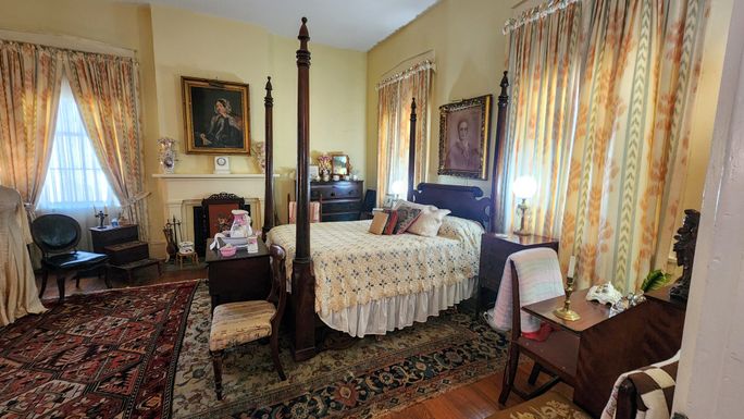A bedroom inside the Martha Vick House in Vicksburg, Mississippi.