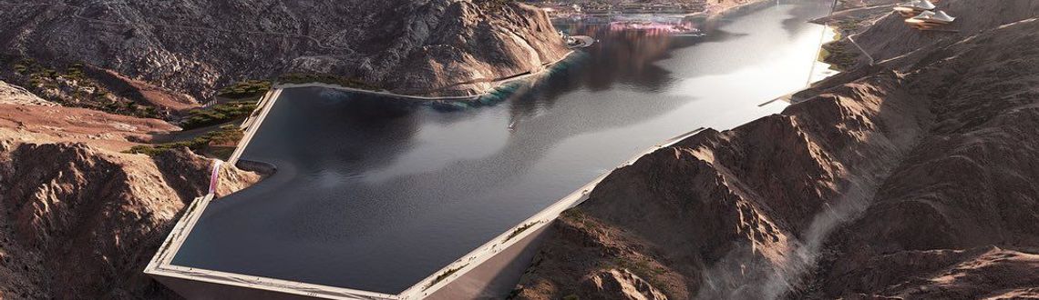 A rendering of Collective Trojena in Saudi Arabia