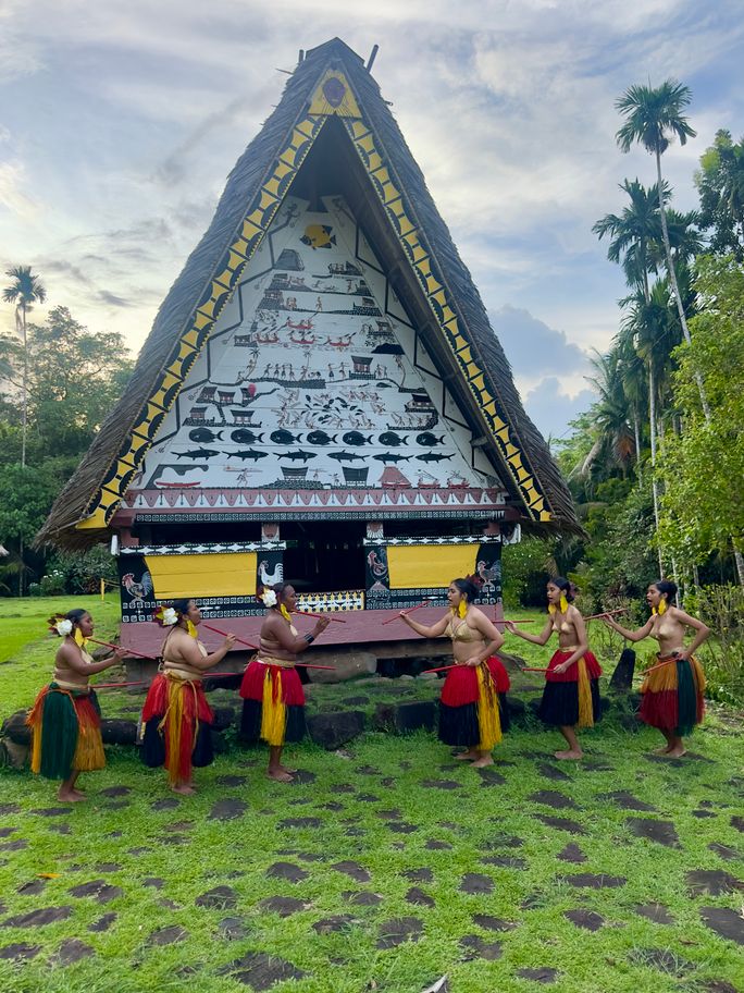 A traditional Palauan bai (meeting house) and dance demonstration.
