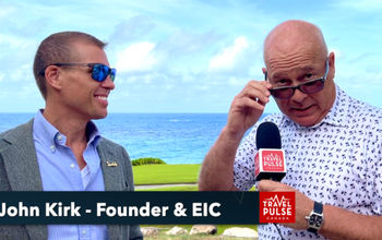 Adam Stewart  Sandals Chairman with John Kirk Travel Pulse Canada Founder at Sandals Curacao