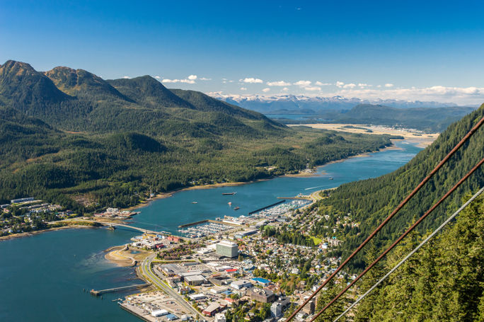 Aerial view of Juneau, Alaska.