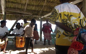 Garifuna dancers at Laughing Bird Cay Belize