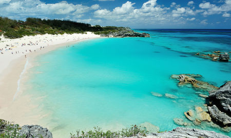 Pink beach in Bermuda islands (Photo via dimarik / iStock / Getty Images Plus)