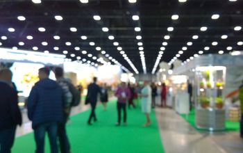 People at a trade show.