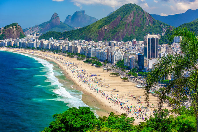 Copacabana beach in Rio de Janeiro, Brazil.