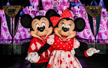 Mickey Mouse and Minnie Mouse at Sweethearts' Nite in Disneyland
