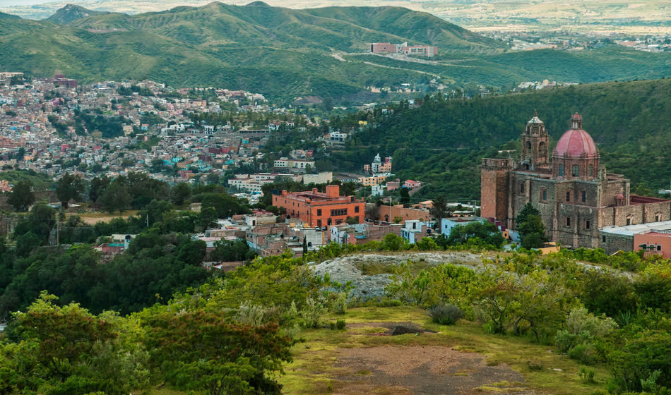 Aerial cityscape of Guanajuato, Guanajuato, Mexico.