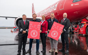 HX with partners Air Greenland, after landing from Copenhagen at Nuuk airport, with Airbus A330-800neo, "Tuukkaq"