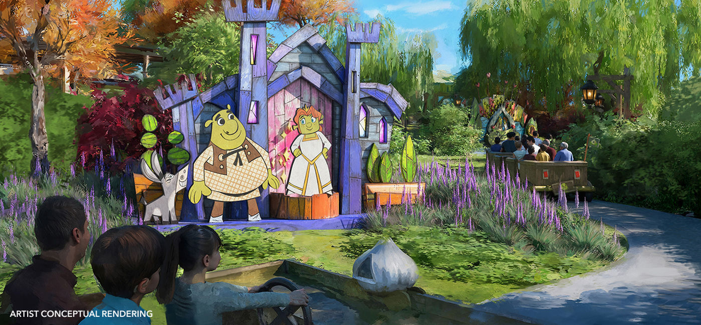 Image: A rendering of DreamWorks Shrek's Swamp at the upcoming Universal Kids Resort in Texas