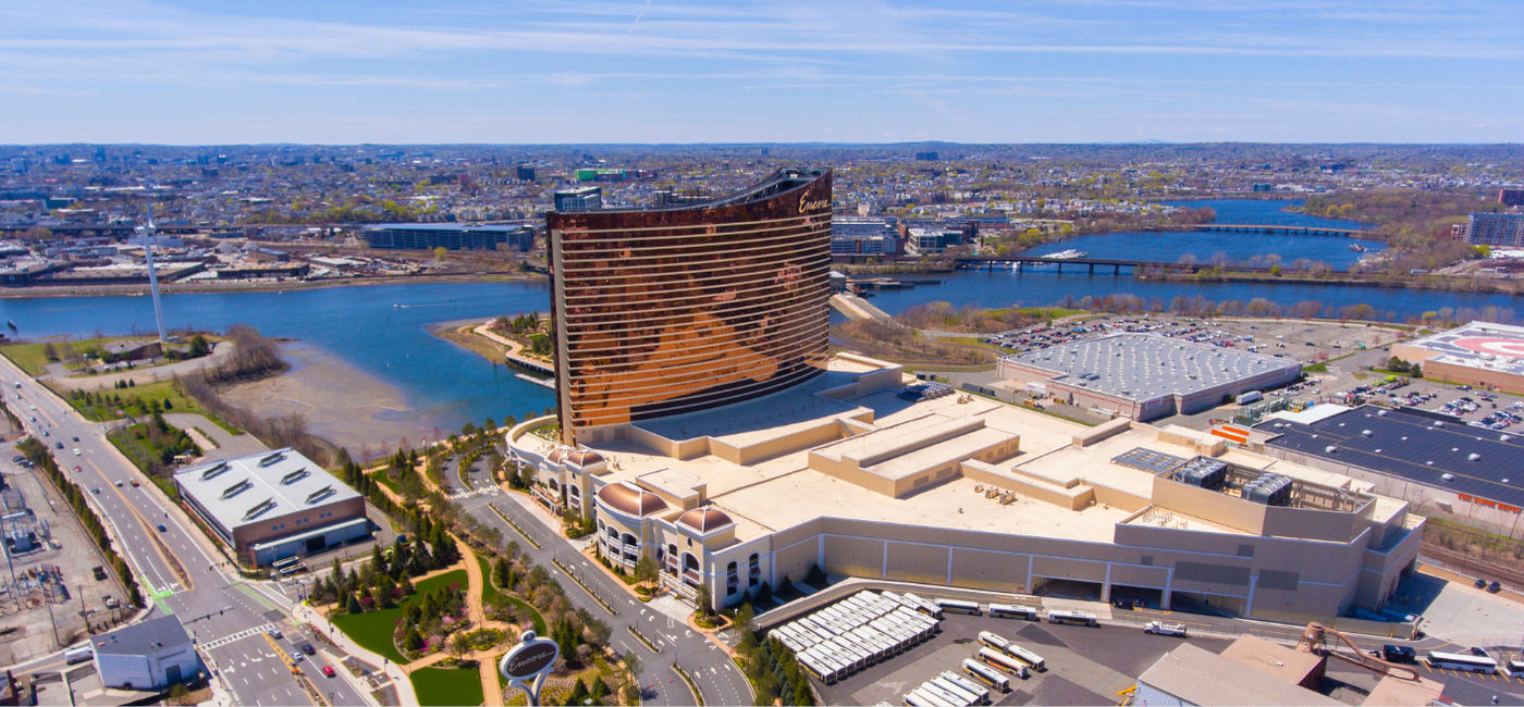 Image: Aerial view of Encore Boston Harbor in City of Everett, Boston, Massachusetts, USA. (Photo Credit: Wangkun Jia / Adobe Stock)