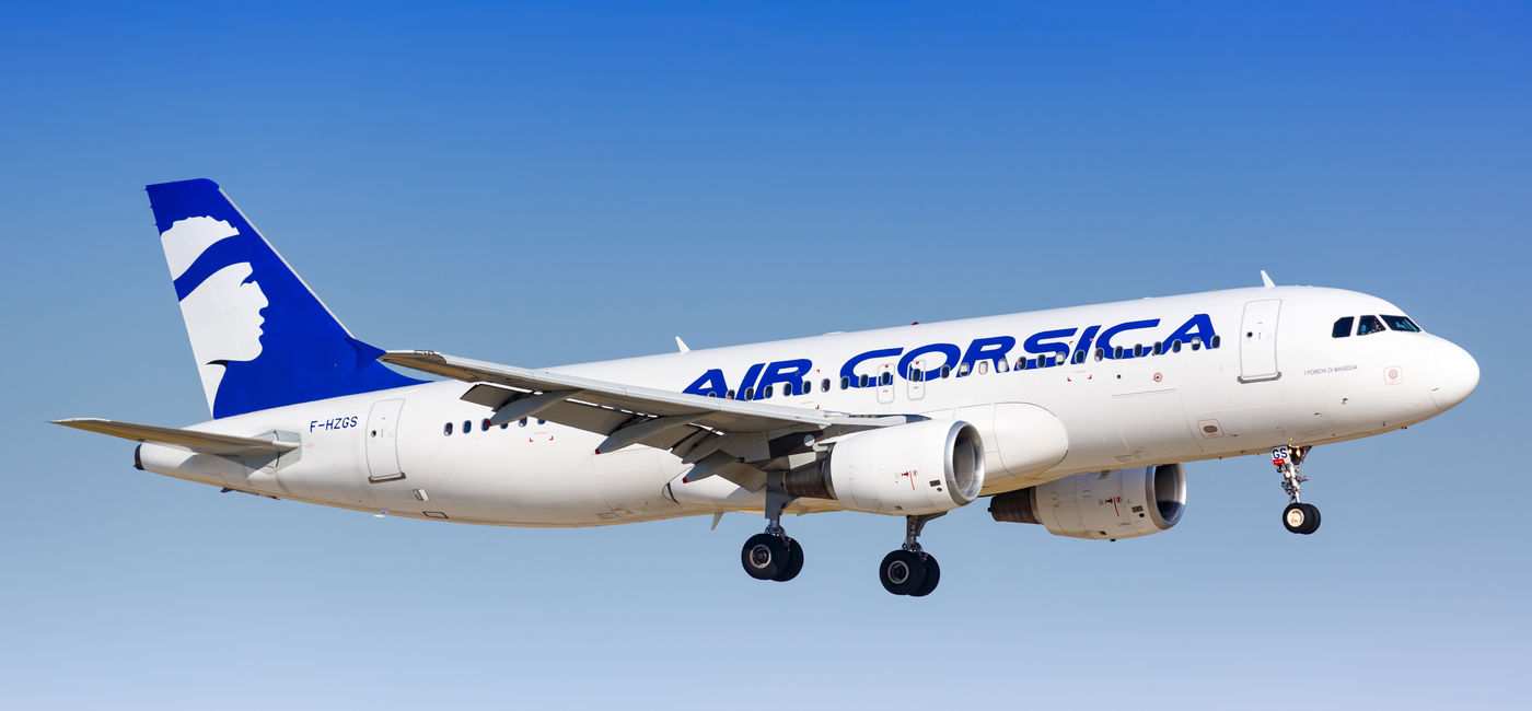 Image: Air Corsica Airbus A320 aircraft in flight. (Photo Credit: Markus Mainka/Adobe Stock)
