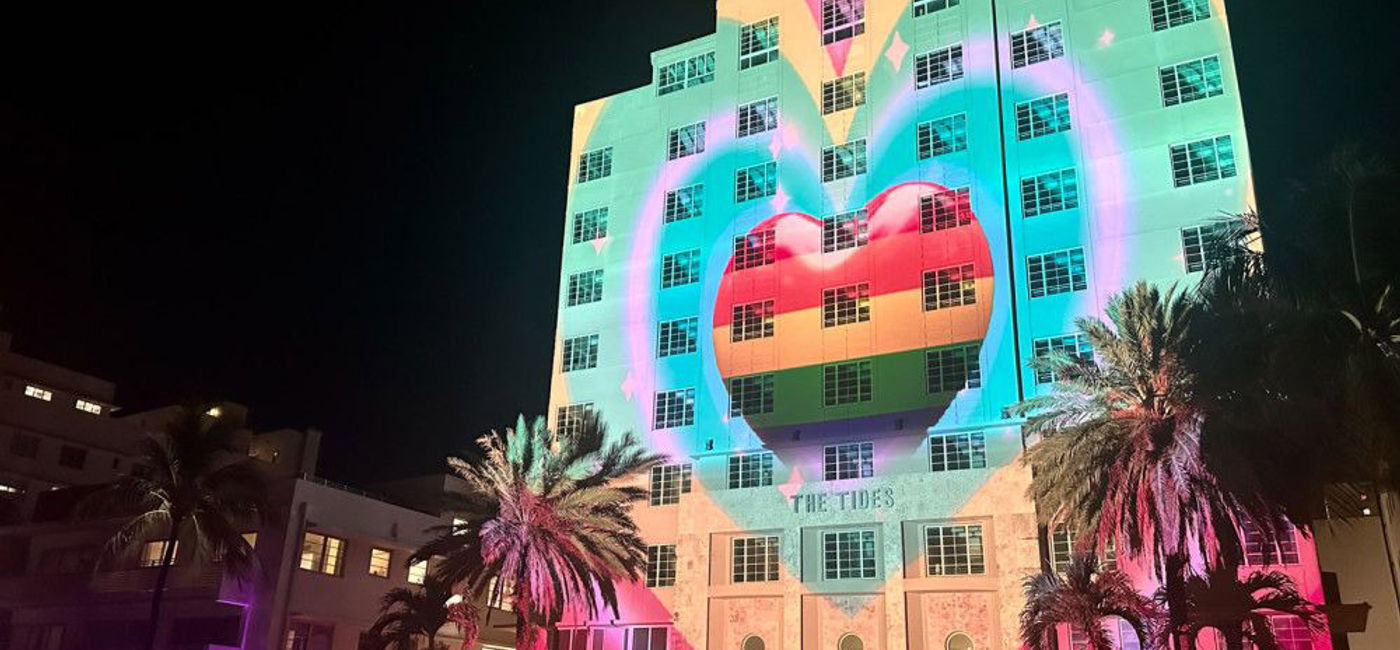 Image: Dramatic Miami Beach Pride concert lighting.