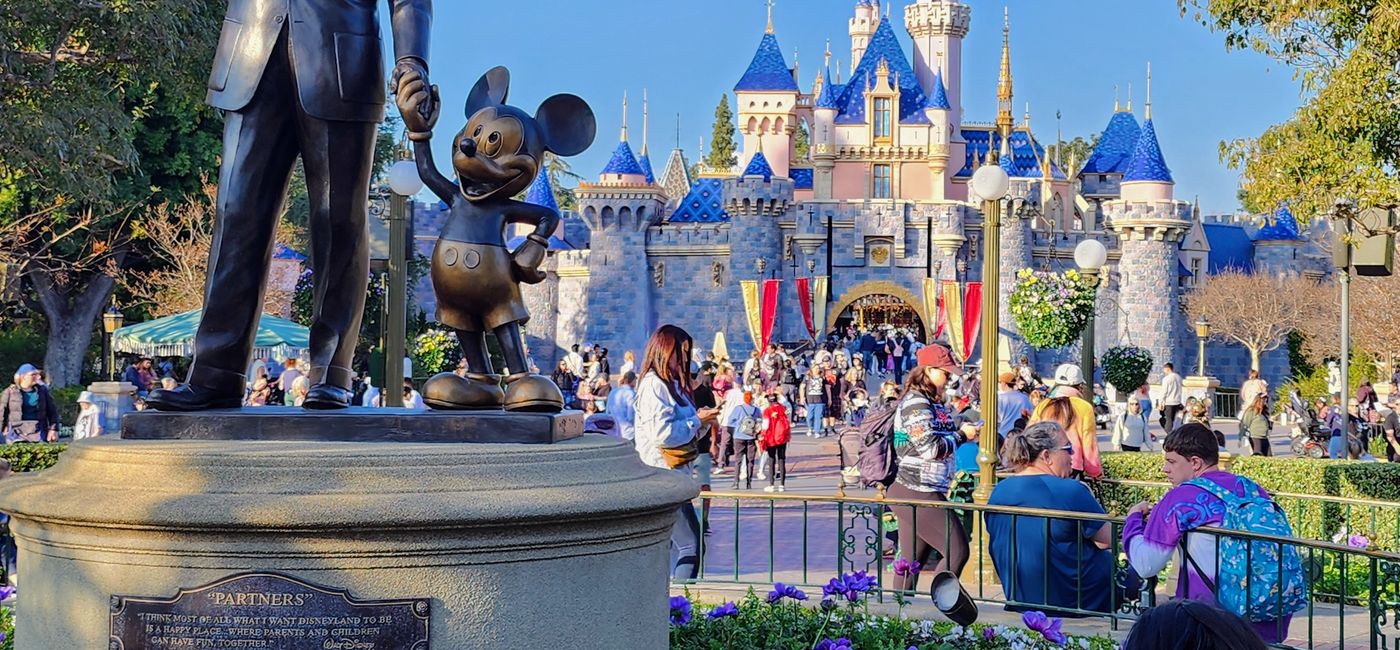 Image: Sleeping Beauty Castle, as behind the "Partners" statue at the Disneyland Resort, Anaheim, California. (Photo Credit: Laurie Baratti)