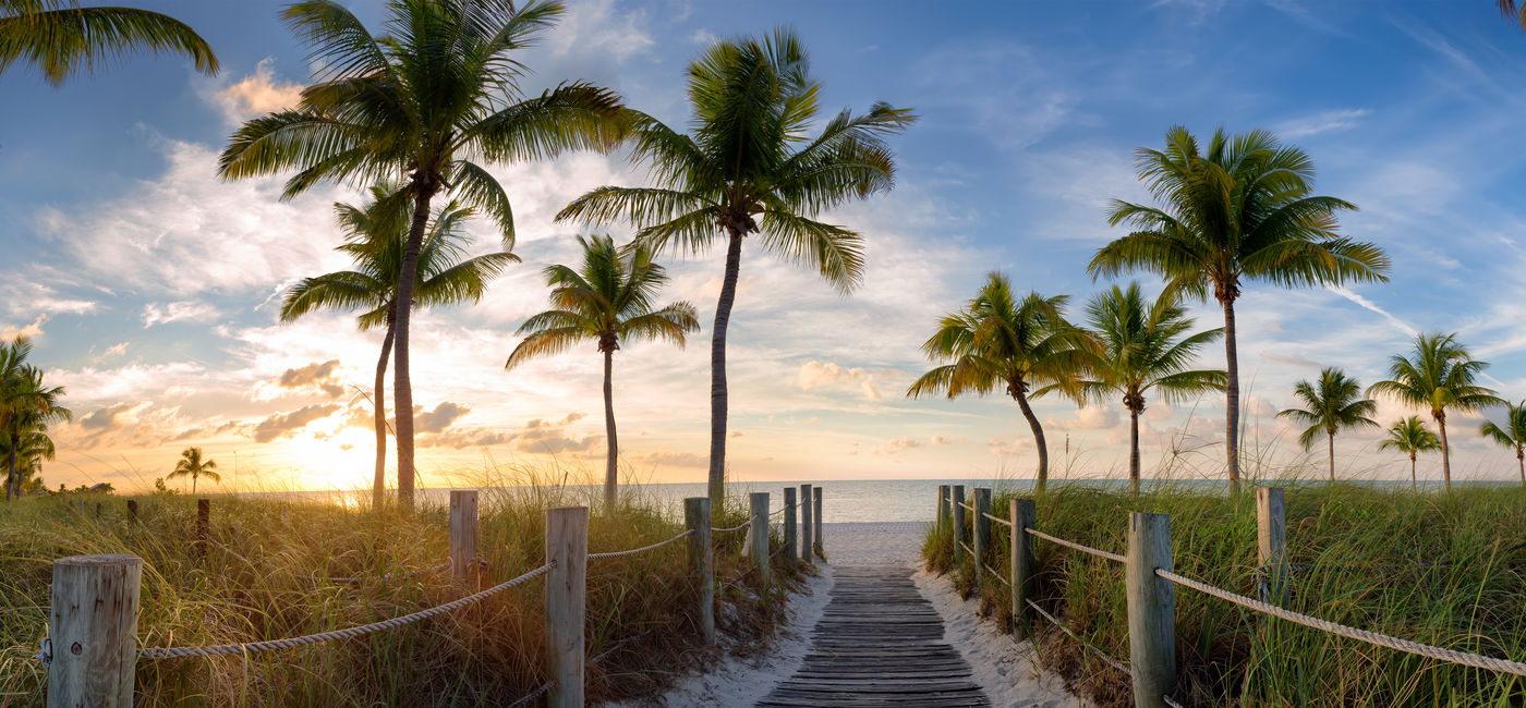 Image: Smathers beach at sunrise in Key West, Florida. (Photo Credit: aiisha / Adobe Stock)