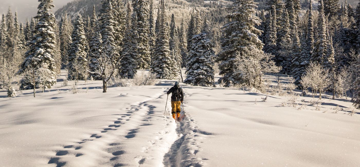 Image: Snowshoeing is one of many winter adventures available at The Lodge at Blue Sky in Park City, Utah. (Photo Credit: Courtesy The Lodge at Blue Sky)