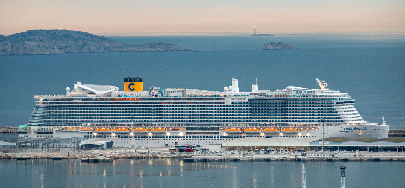 Image: The Costa Smeralda sailing outside of Marseille, France. (Photo Credit: Costa Cruises)