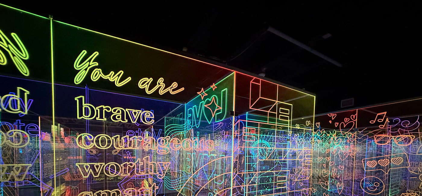 Image: This exhibit at San Antonio's Hopscotch, in partnership with the HRC, is called GAZE. (Photo Credit: Photo by Paul J. Heney.)