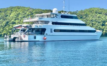 The Four Seasons Explorer, Palau, a floating luxury resort.