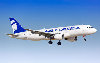 Air Corsica Airbus A320 aircraft in flight.