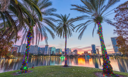 Orlando, Florida, USA downtown skyline at Eola Lake. (Sean Pavone / iStock / Getty Images Plus)