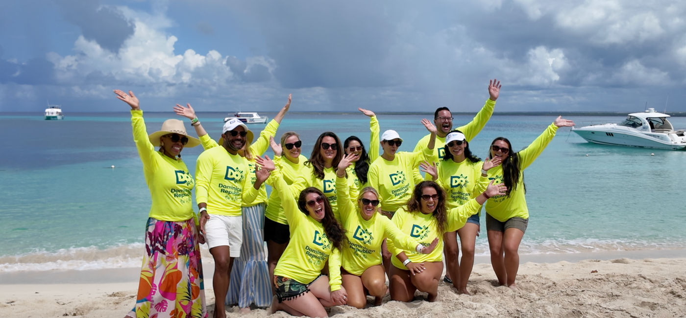 Photo: Travel advisors and content creators together in the Dominican Republic (Photo Credit: Eric Bowman)