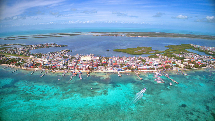 San Pedro, a vibrant town on Ambergris Caye, Belize.