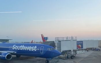 Southwest Airlines plane at William P Hobby Airport in Houston, Texas