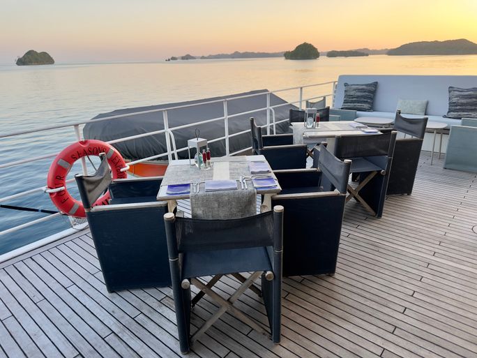 Sun deck aboard the Four Seasons Explorer, Palau.