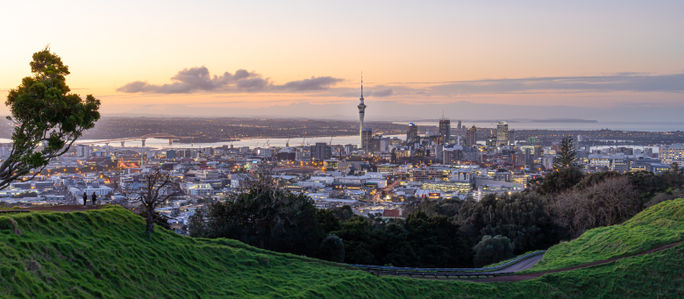 Sunset over Auckland, New Zealand