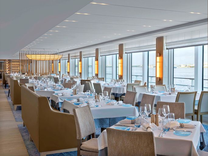 The Restaurant on board the Viking Mississippi.