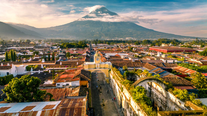 The town of Antigua, Guatemala.