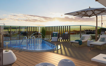 A rendering of the sun deck onboard the Amadeus Aurea