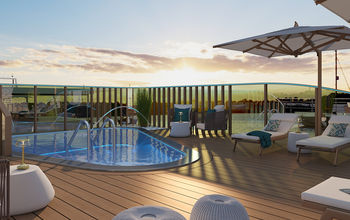 A rendering of the sun deck onboard the Amadeus Aurea