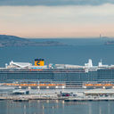 The Costa Smeralda sailing outside of Marseille, France.