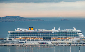 The Costa Smeralda sailing outside of Marseille, France.